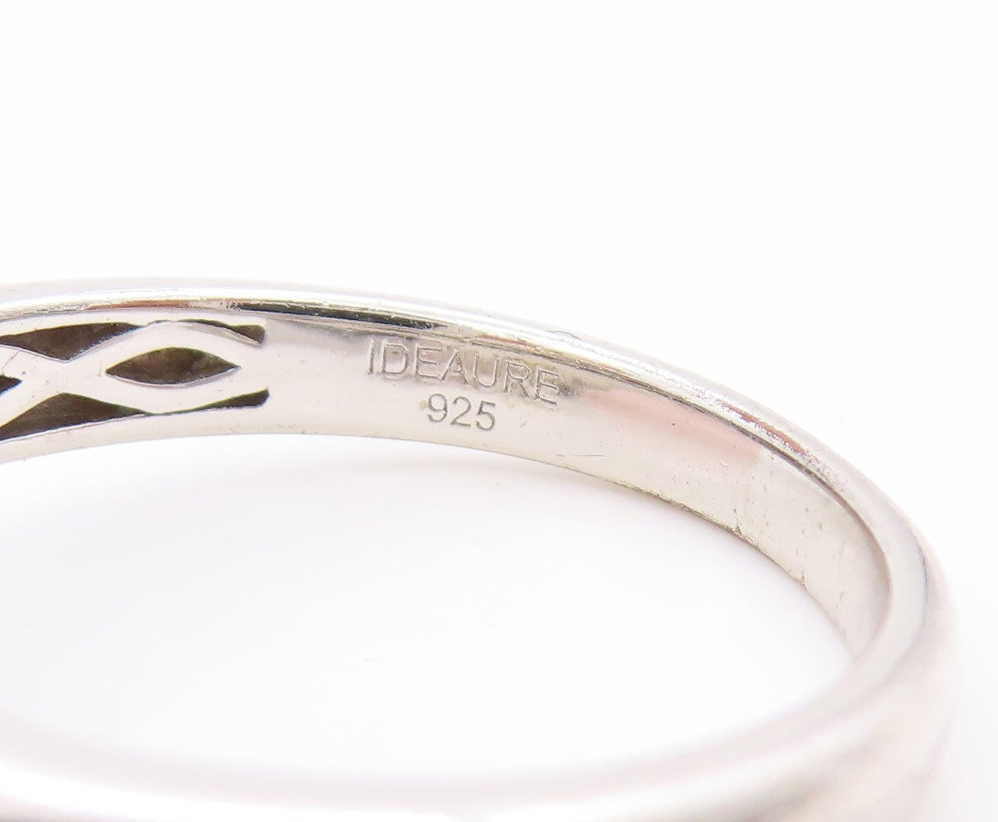 925 Sterling Silver Vintage Ring CZ Two Tone Statement Band  Sz 10.5  RG33708