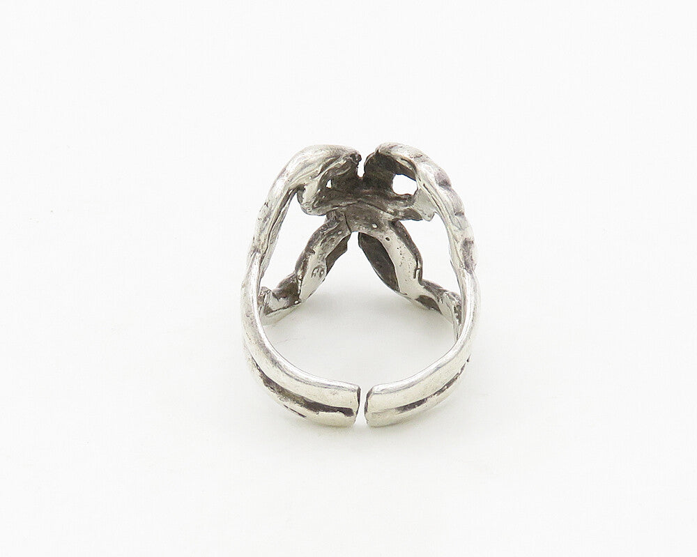 ISRAEL 925 Sterling Silver  Vintage Shiny Open Twist Band Ring Sz 7  RG18043