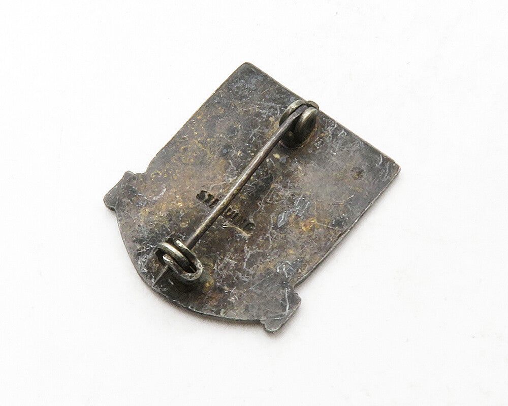 925 Sterling Silver  Vintage Sustineo Alas Enamel Badge Brooch Pin  BP5062