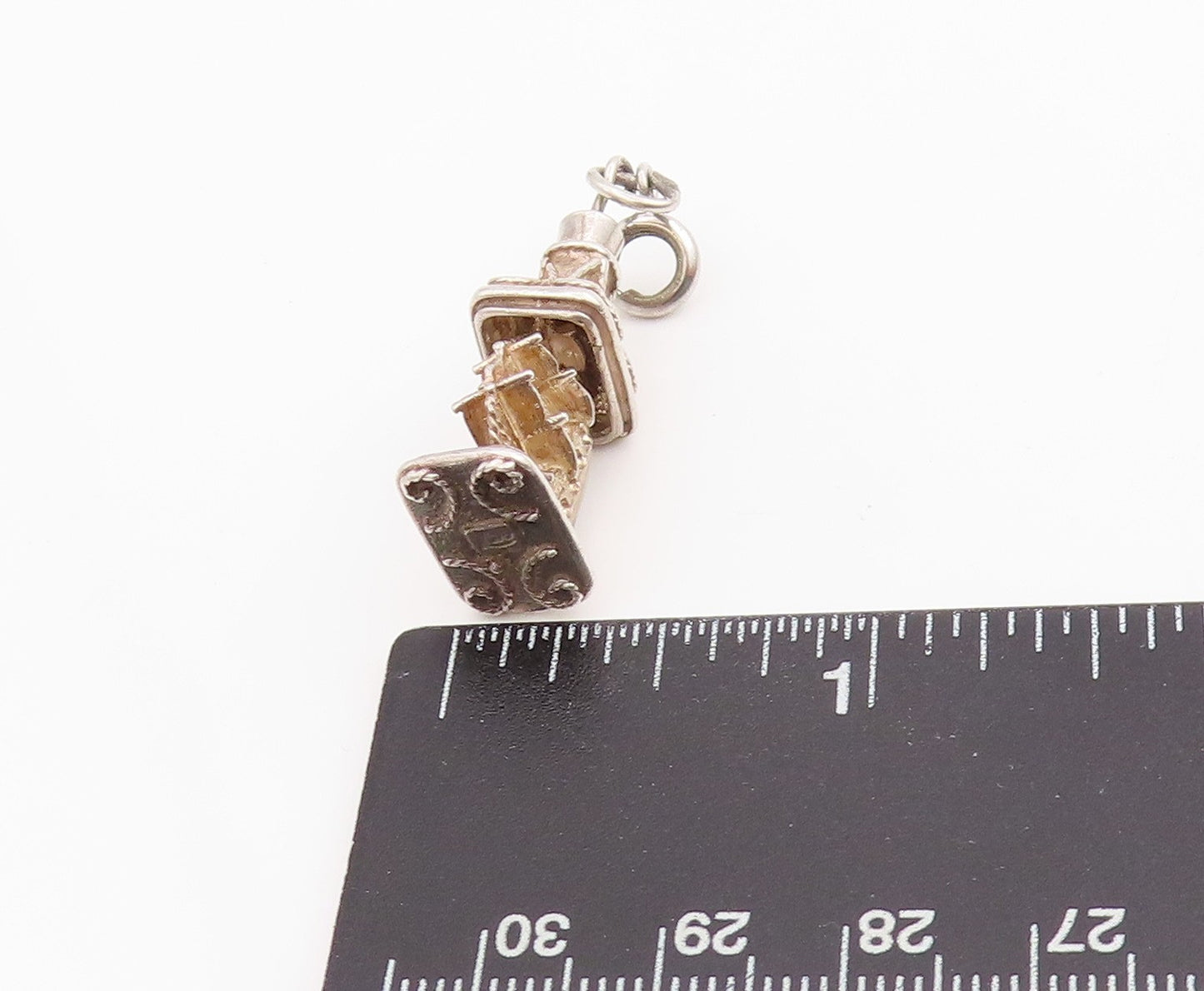 925 Sterling Silver Vintage Pendant 3D Miniature Potbelly Stove Charm  PT25244
