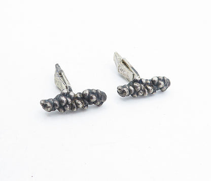 925 Sterling Silver  Vintage Antique Oxidized Sculpted Cuff Links  TR1085