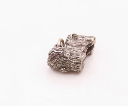925 Sterling Silver  Vintage Bearded Collie Dog Charm Pendant  PT21332