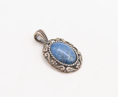 925 Sterling Silver Vintage Pendant CAROLYN POLLACK Swirly Carved Gem  PT23684