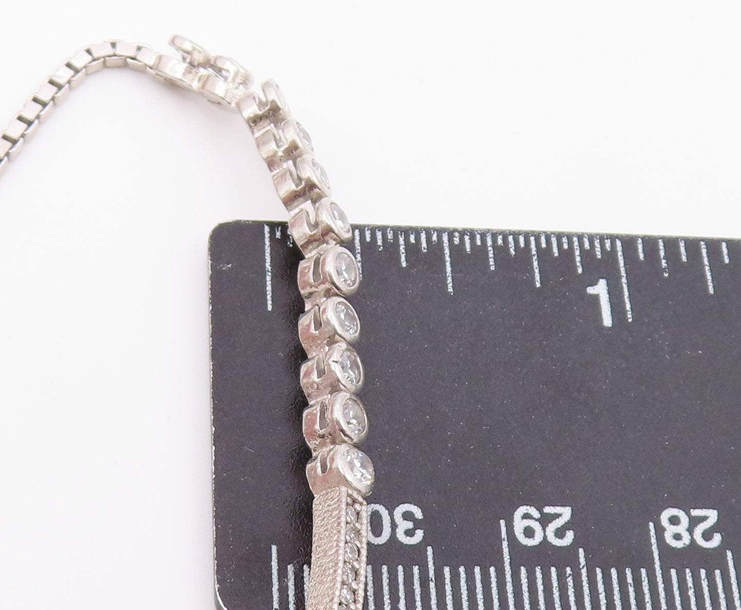 925 Silver  Vintage Cubic Zirconia Religious Cross Chain Bracelet  BT8355