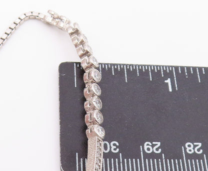 925 Silver  Vintage Cubic Zirconia Religious Cross Chain Bracelet  BT8355