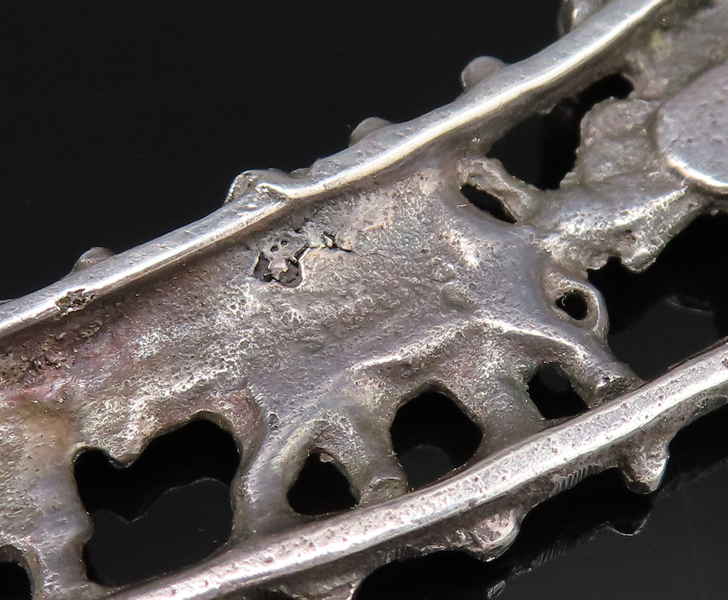 925 Sterling Silver  Vintage Antique Elephant Cutout Sword Brooch Pin  BP9965