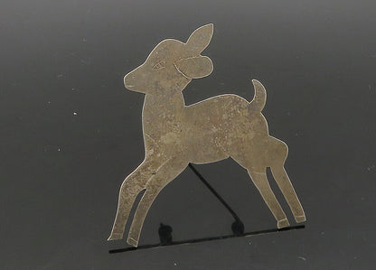 925 Sterling Silver  Vintage Antique Baby Deer Dark Tone Brooch Pin  BP8181