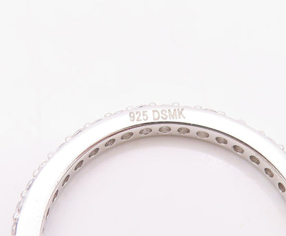 925 Sterling Silver Vintage Ring Minimalist CZ Inlay Band Sz 7 RG30642