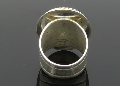 DTR JAY KING 925 Silver  Vintage Cabochon Amber Cocktail Ring Sz 6  RG20301
