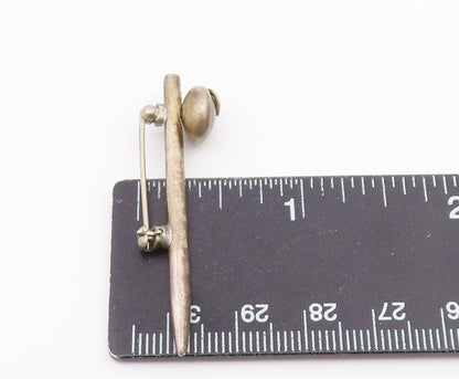 925 Sterling Silver  Vintage Spiral Detail Pointed Brooch Pin  BP8523