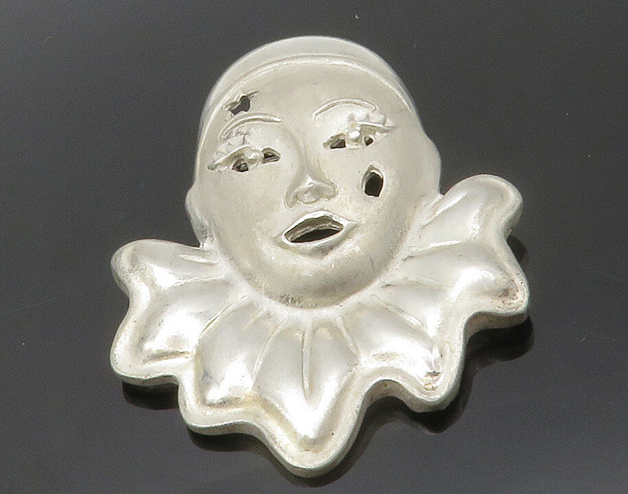 MEXICO 925 Sterling Silver  Vintage Clown Face Cutout Star Brooch Pin  BP5080