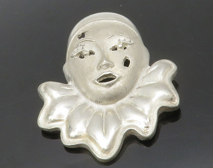 MEXICO 925 Sterling Silver  Vintage Clown Face Cutout Star Brooch Pin  BP5080