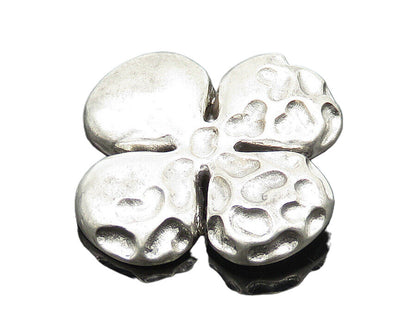 925 Sterling Silver  Vintage Shiny Patterned Flower Motif Pendant  PT15238