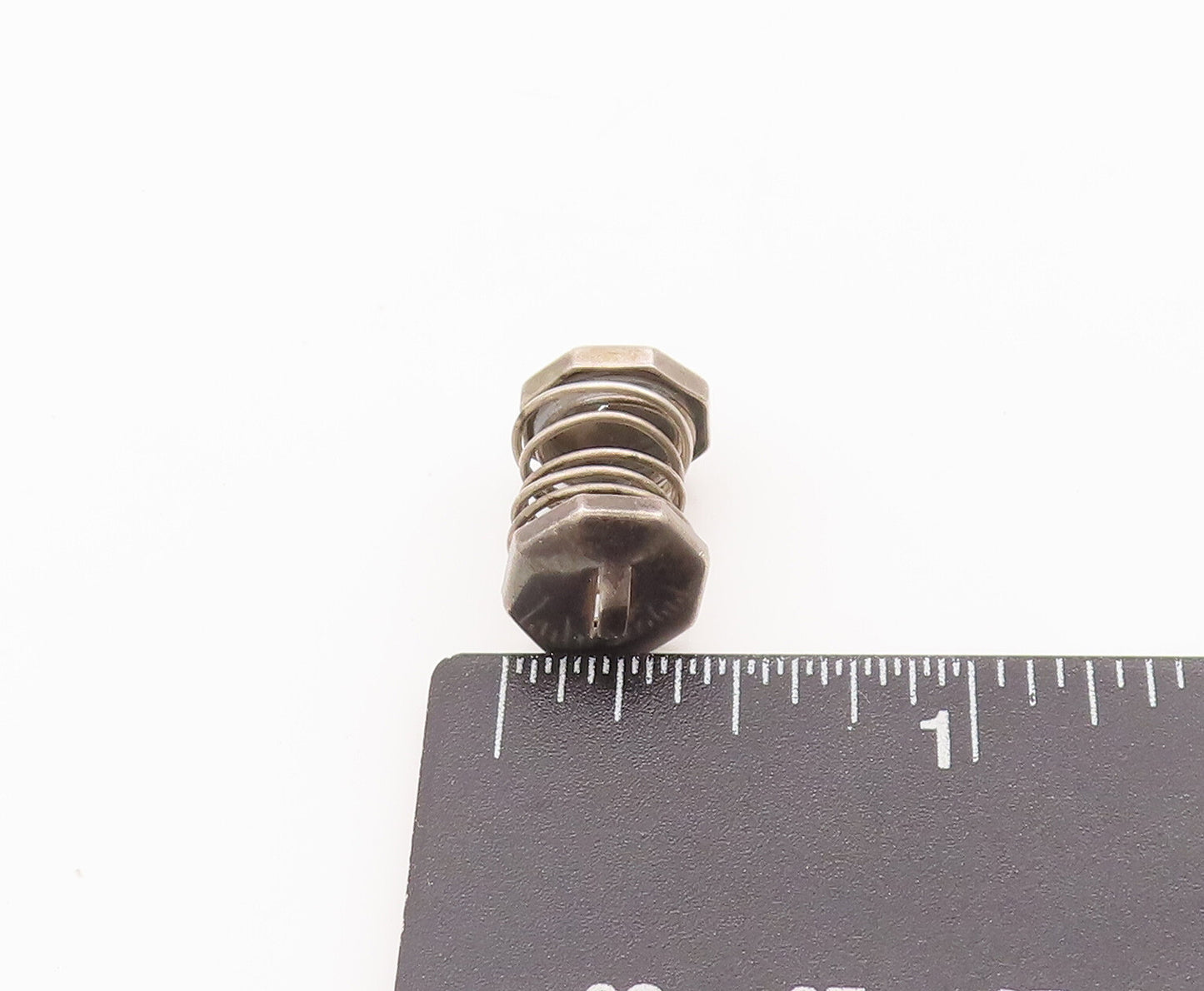 925 Sterling Silver Vintage Pendant Solid 3D Carved Spiral Mini Spring  PT22759