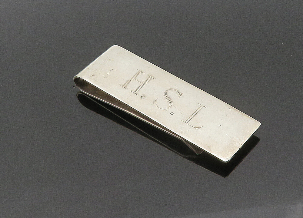 TIFFANY & CO. 925 Sterling Silver Vintage Shiny Initials Money Clip  TR2972