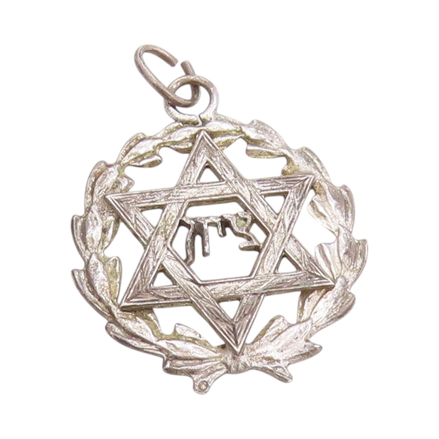 925 Sterling Silver Vintage Pendant Star Of David Religious Floral Charm PT24767