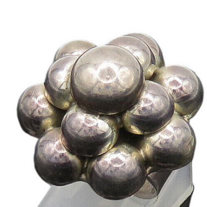MEXICO 925 Silver  Vintage Bubble Dome Adjustable Band Ring Sz 6  RG20115