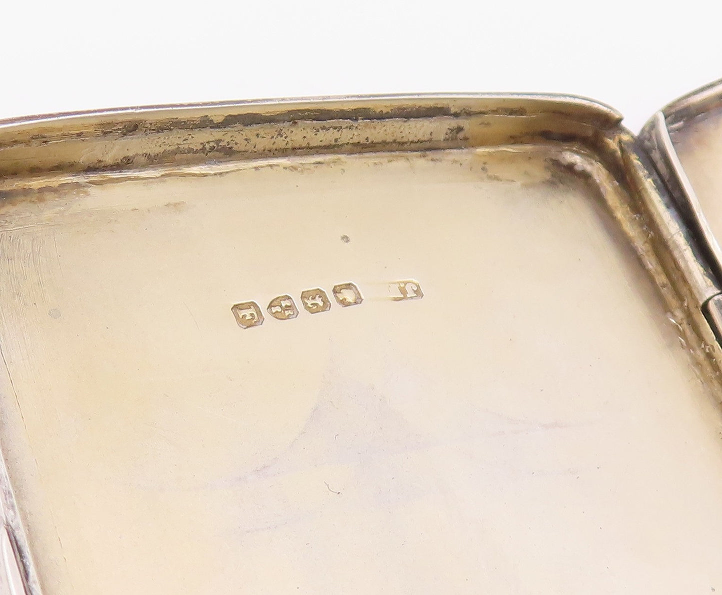 925 Sterling Silver Vintage Card Case ENGLAND Virtute et Armis OPENS  TR4170