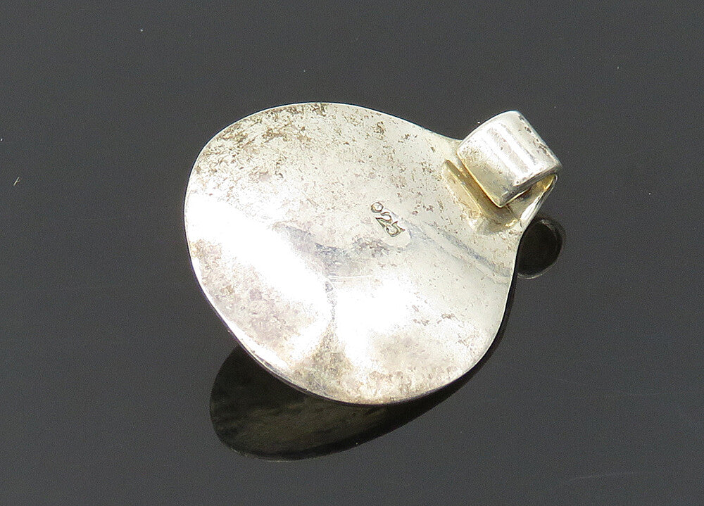 925 Sterling Silver  Vintage Freshwater Pearl Shiny Hammered Pendant  PT16353