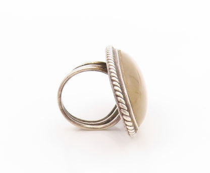 925 Sterling Silver Vintage Ring ZUNI Cabochon Gemstone Band  Sz 9.5  RG36073