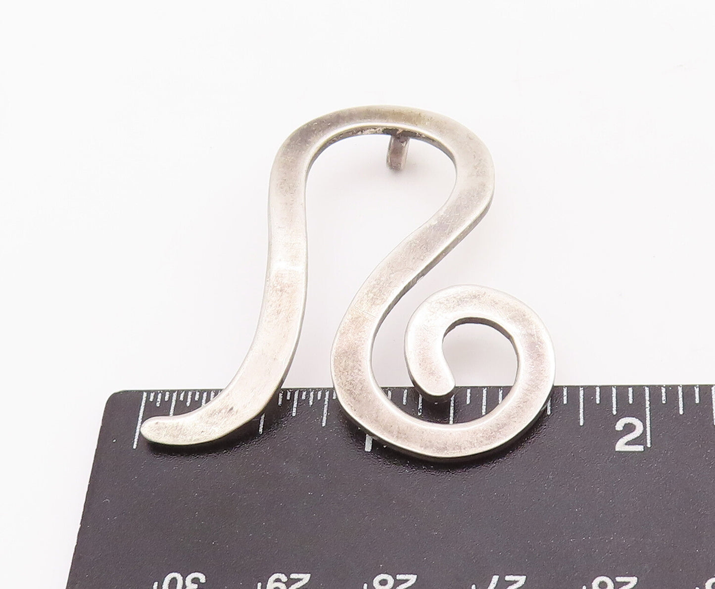 925 Sterling Silver Vintage Pendant Designer Solid Swirled Snake Cutout  PT22873