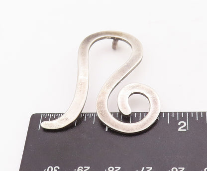 925 Sterling Silver Vintage Pendant Designer Solid Swirled Snake Cutout  PT22873