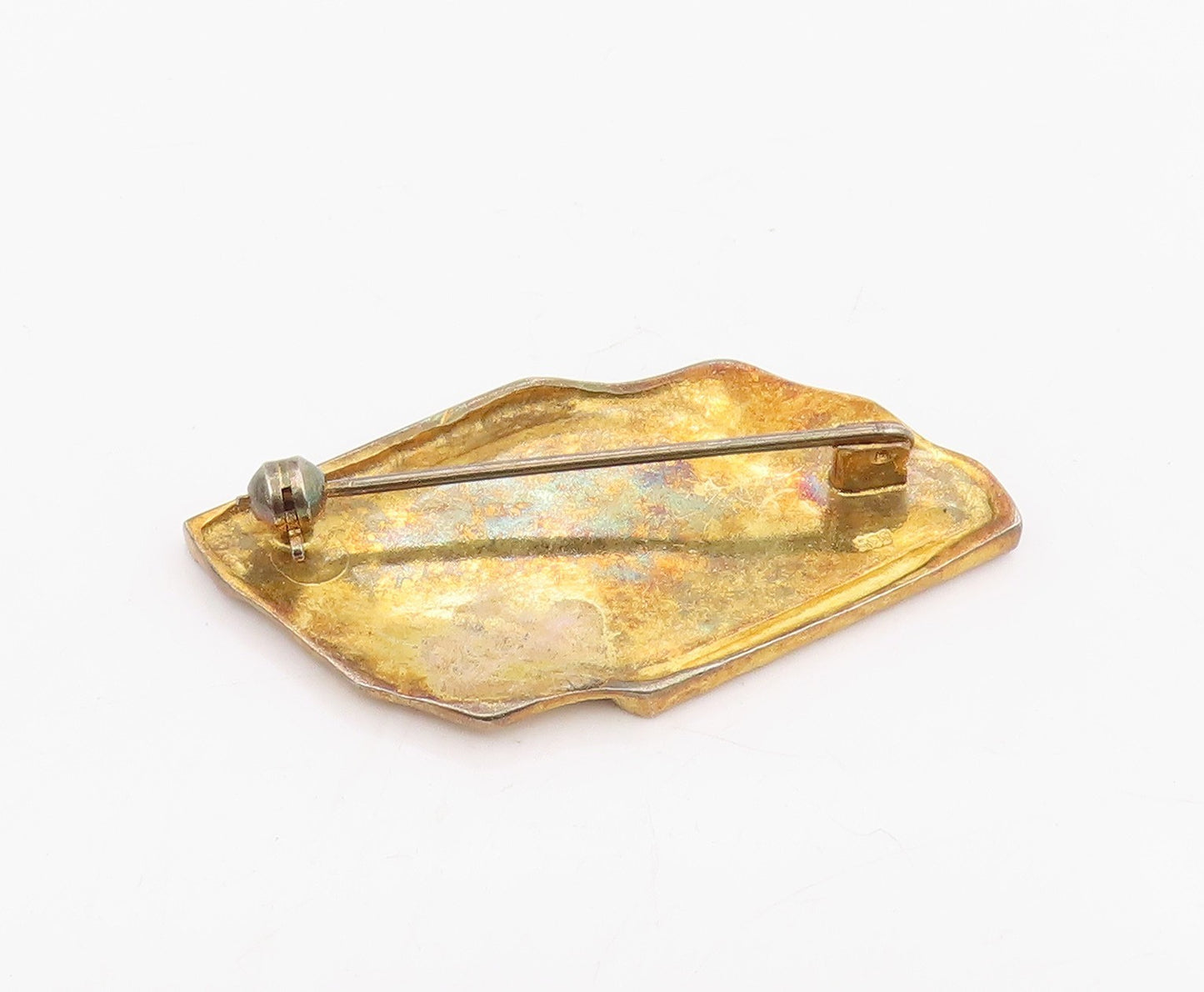 925 Sterling Silver Vintage Brooch Pin Gold Plated NORWAY Storytellers BP12230
