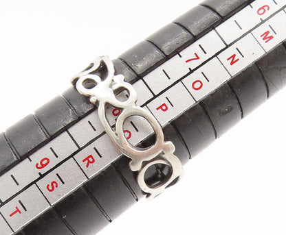 925 Sterling Silver  Vintage Openwork Loops Band Ring Sz 8  RG26177