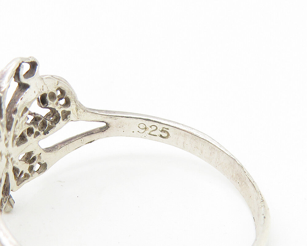 925 Sterling Silver  Vintage Dark Tone Butterfly Band Ring Sz 9.5  RG11095