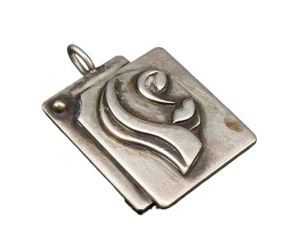 ERWIN PEARL 925 Silver  Vintage Modernist Double Square Figure Pendant PT21821