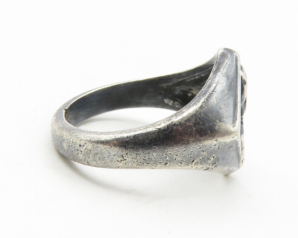 925 Sterling Silver  Vintage Antique Boy Scouts Cubs Band Ring Sz 5  RG11695