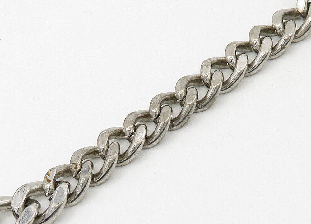 BOJAR 925  Silver  Vintage Smooth Bar Shiny Curb Link Chain Bracelet  BT8576