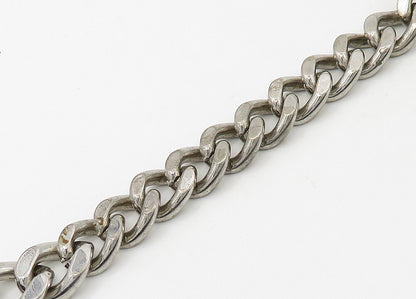 BOJAR 925  Silver  Vintage Smooth Bar Shiny Curb Link Chain Bracelet  BT8576