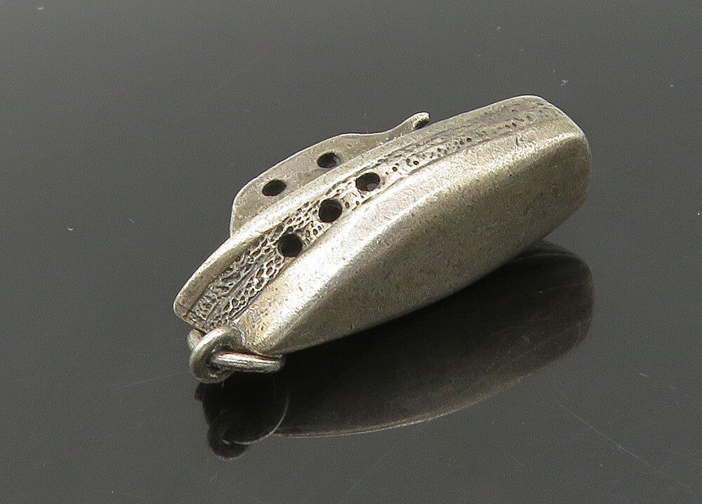 925 Sterling Silver  Vintage Dark Tone Tug Boat Motif Pendant  PT16919