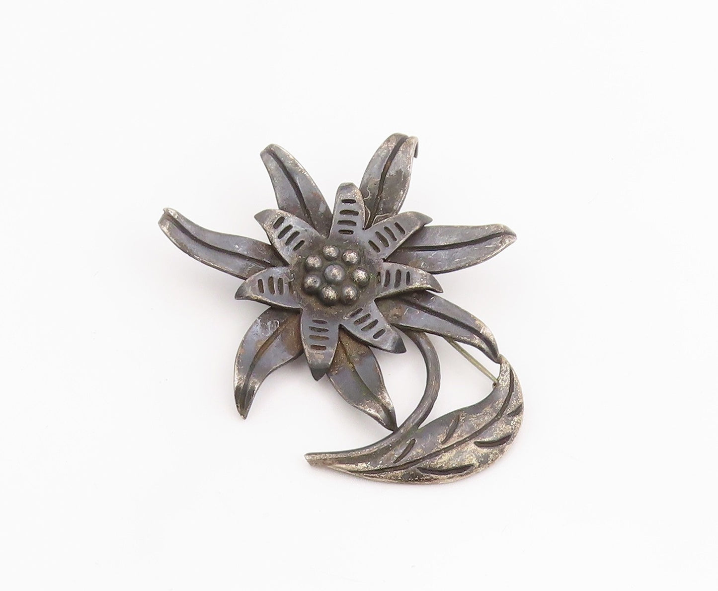 925 Sterling Silver Vintage Brooch HECTOR AGUILAR TAXCO Antique Floral  BP11961