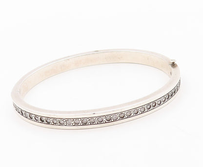 925 Sterling Silver Vintage Bracelet Minimalist Topaz Inlay Bangle  BT10811