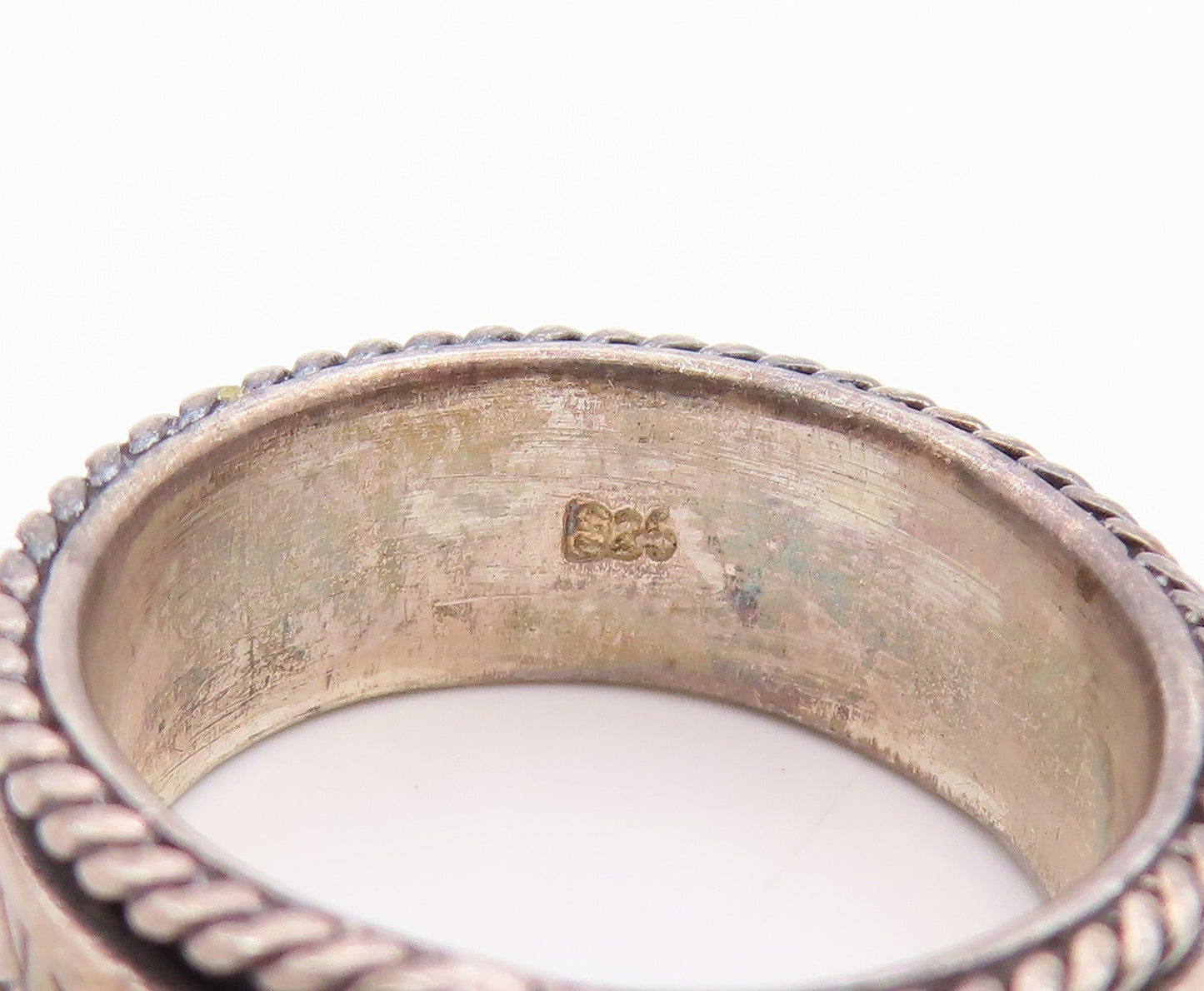 925 Sterling Silver Vintage Ring Antique Make A Wish Etched  Sz 7  RG33257