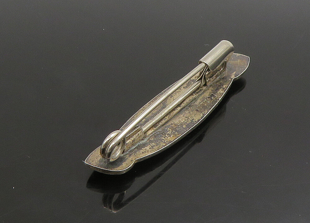 925 Sterling Silver  Vintage Antique Love Hearts Oxidized Brooch Pin  BP9016