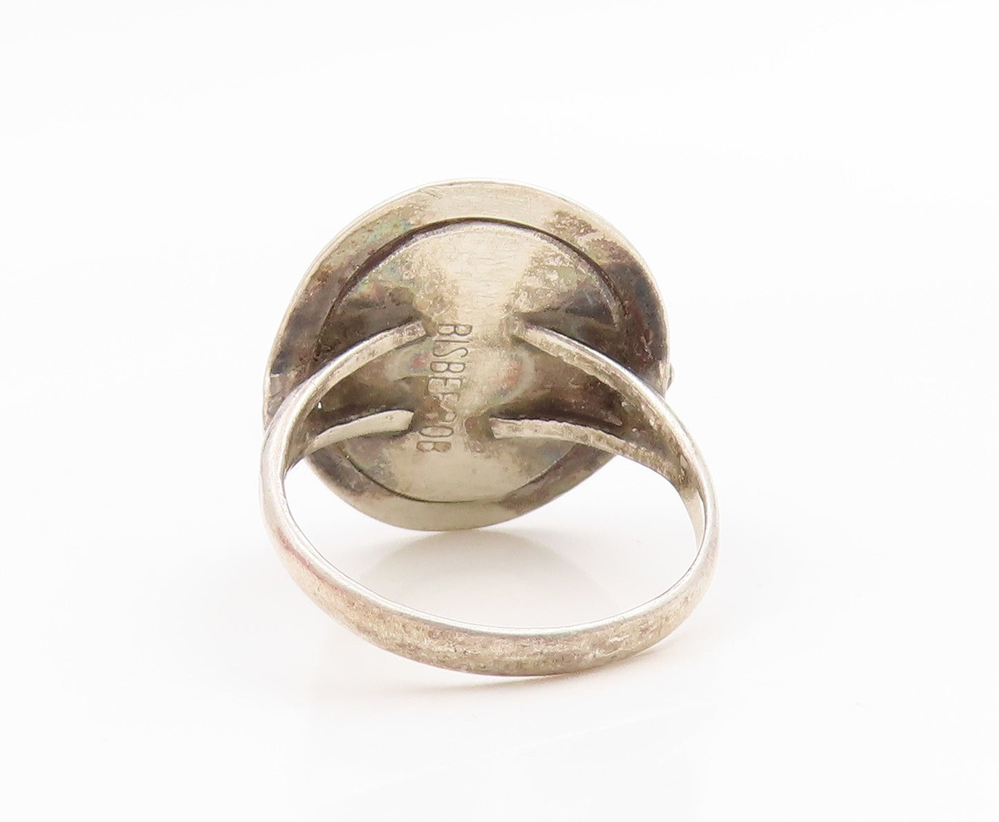 925 Sterling Silver Vintage Ring BISBEE BOB NAVAJO Gemstone  Sz 8.5  RG35975