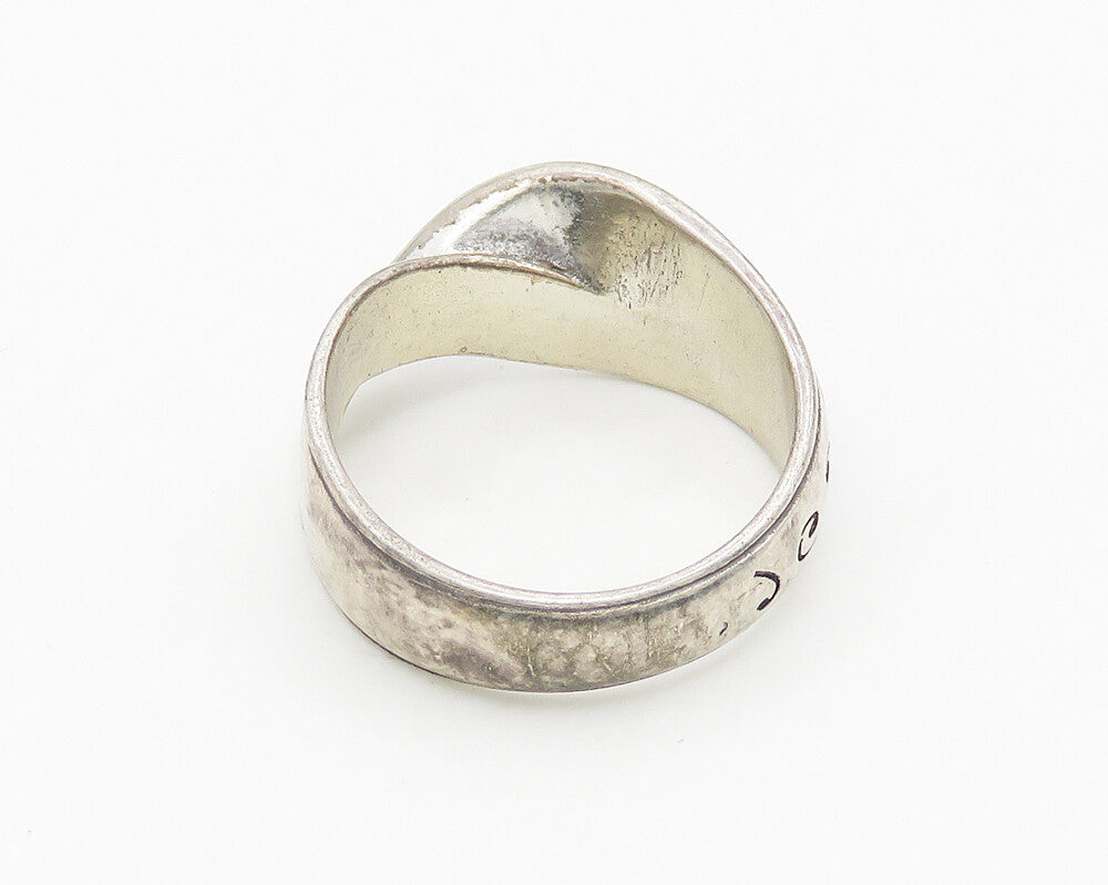 CAROLEE 925 Silver  Vintage Shiny Etched Pretzel Swirl Band Ring Sz 7  RG19783