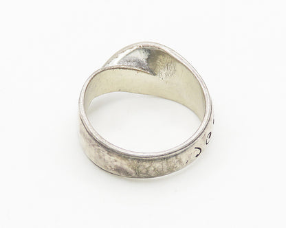 CAROLEE 925 Silver  Vintage Shiny Etched Pretzel Swirl Band Ring Sz 7  RG19783