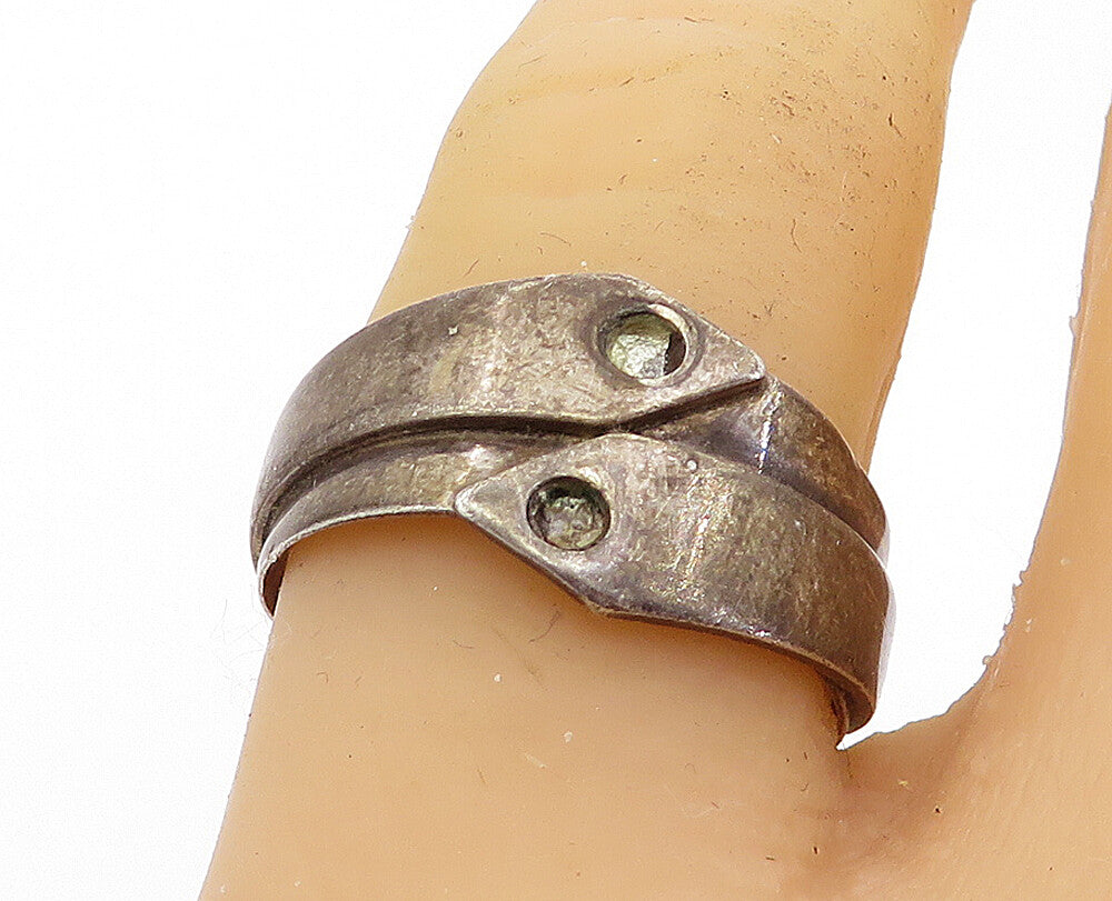 925 Sterling Silver  Vintage Bypass Arrow Design Band Ring Sz 7.5  RG4235