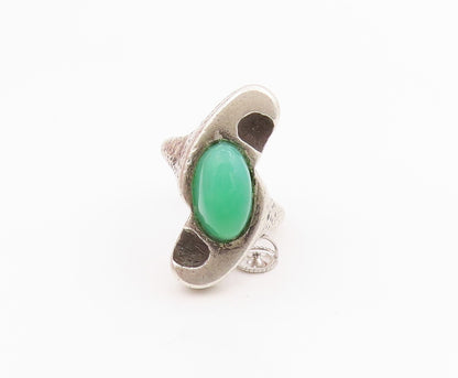 925 Sterling Silver Vintage Ring Oval Cabochon Gemstone Band  Sz 5.5  RG34455