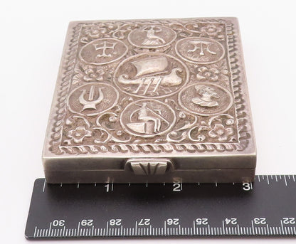 Solid Silver Vintage Cigarette Box Antique Repousse Design (OPENS) TR3901
