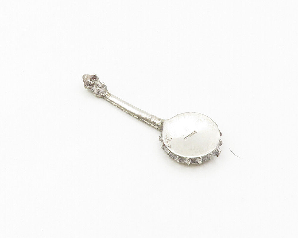 925 Sterling Silver  Vintage Shiny Banjo Musical Instrument Trinket  TR2585