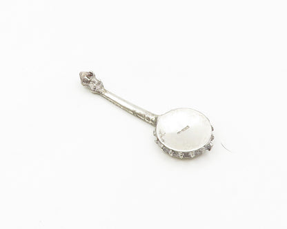 925 Sterling Silver  Vintage Shiny Banjo Musical Instrument Trinket  TR2585