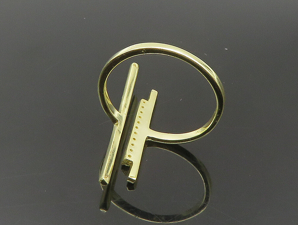 925 Sterling Silver  Vintage Topaz Gold Plated Shiny Band Ring Sz 8  RG24053