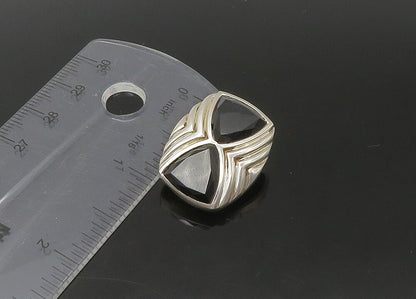 925 Sterling Silver   Vintage Black Onyx Non Pierce Drop Earrings  EG10986