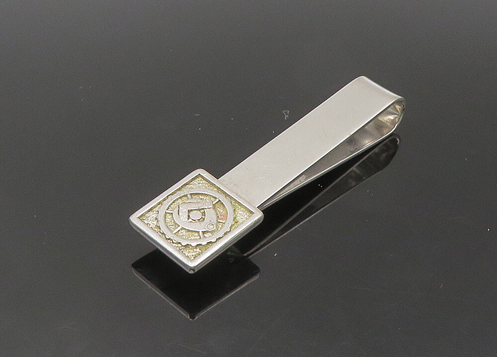 925 Sterling Silver  Vintage Shiny Smooth Masonry Tie Clip  TR2979