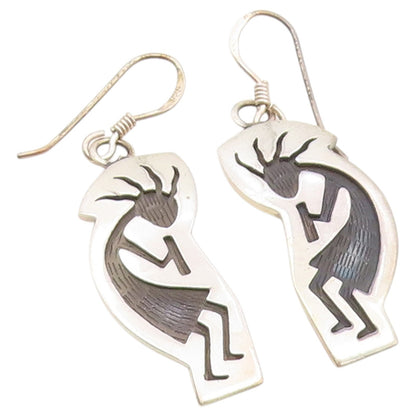 925 Sterling Silver Vintage Earrings FILBERT BROWN SOUTHWESTERN Dangle  EG14476